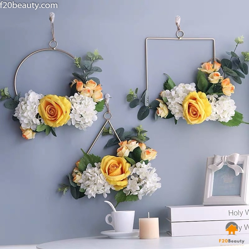 Bộ 3 vòng hoa treo tường Rosa