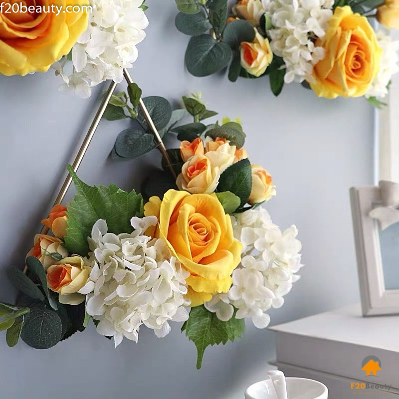 Bộ 3 vòng hoa treo tường Rosa