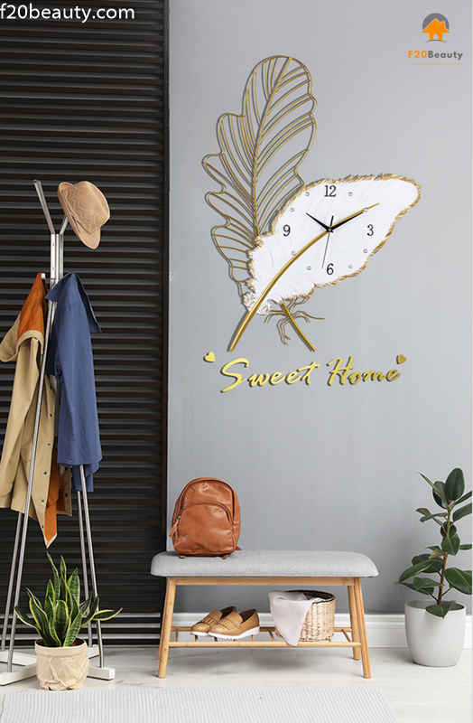 Đồng hồ treo tường Aicha White trang trí góc phòng