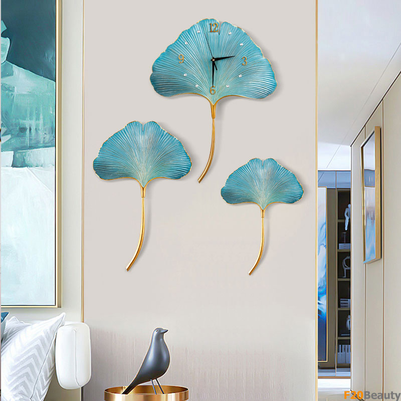 Đồng hồ treo tường cao cấp lá Ginko Platinum