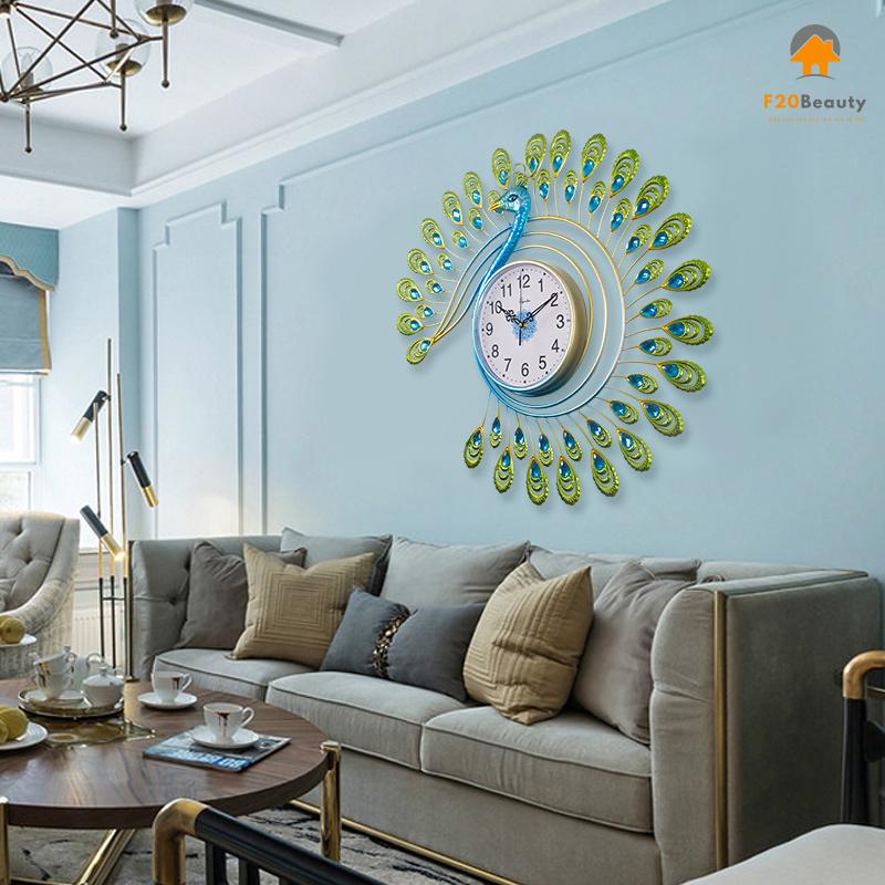 Đồng hồ con công treo tường Queen Lyn