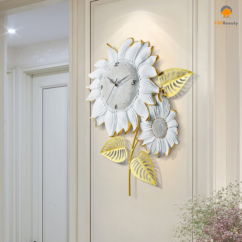 Đồng hồ treo tường cao cấp hoa hướng dương