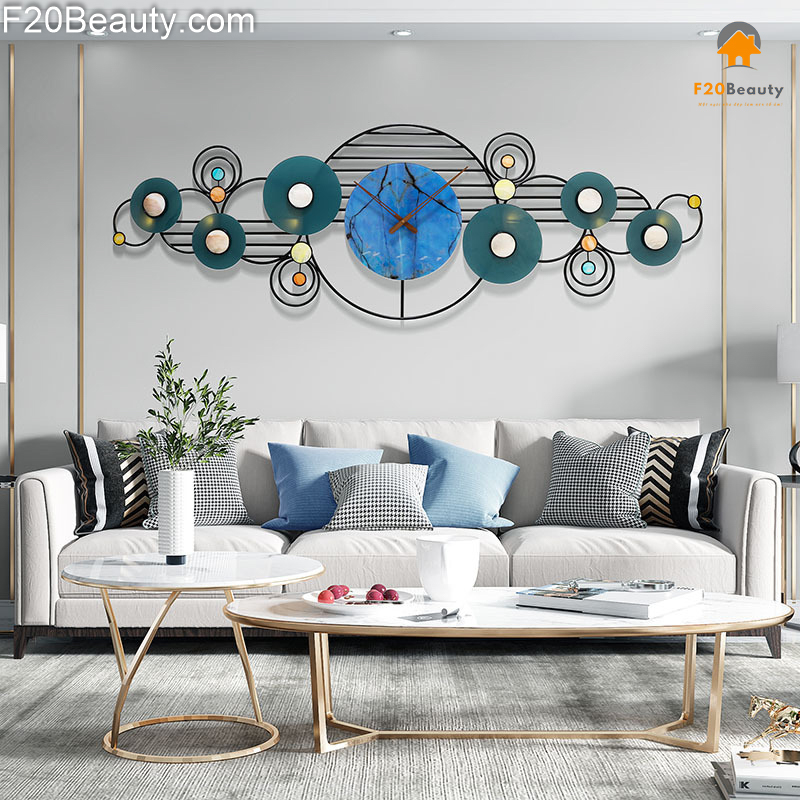 Đồng hồ treo tường decor phòng khách Duragon