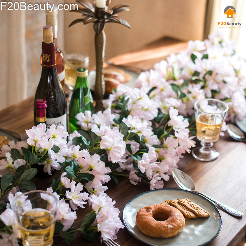 Hoa anh đào giả 160cm treo tường