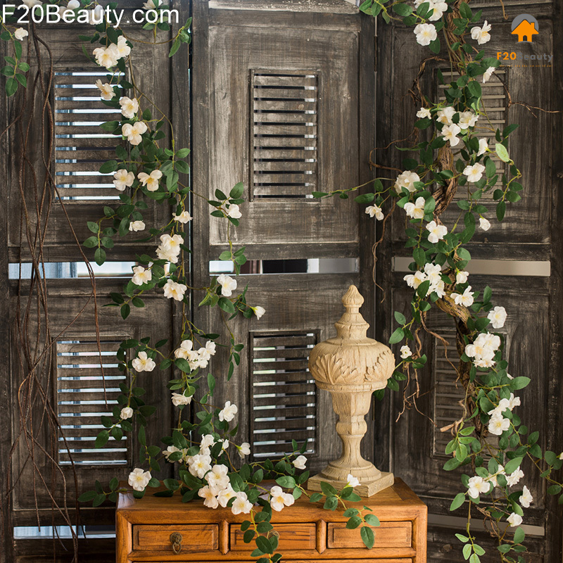 Hoa hồng rose wine giả 170cm treo tường