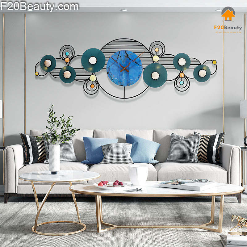 Đồng hồ treo tường decor phòng khách Duragon