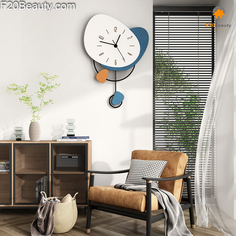 Đồng hồ treo tường mặt gỗ quả lắc Cacharel