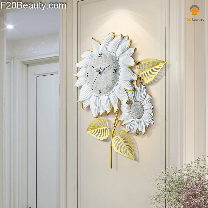 Đồng hồ treo tường cao cấp hoa hướng dương