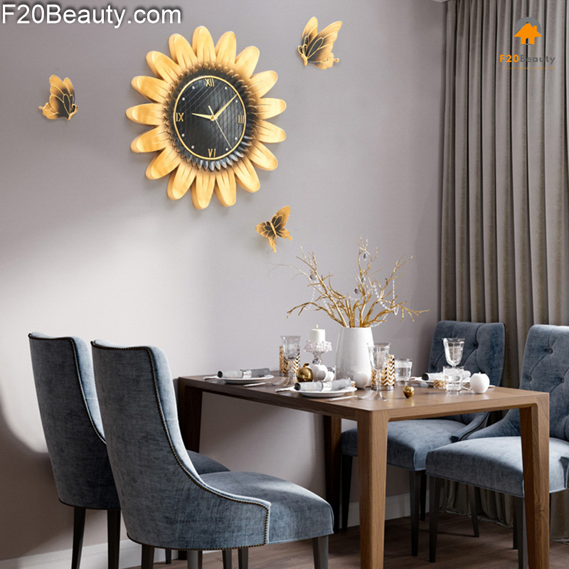 Đồng hồ treo tường cao cấp hoa mặt trời