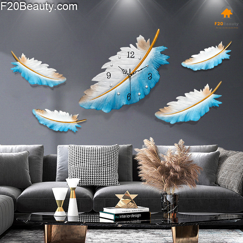 Đồng hồ treo tường cao cấp chiếc lá huyền bí