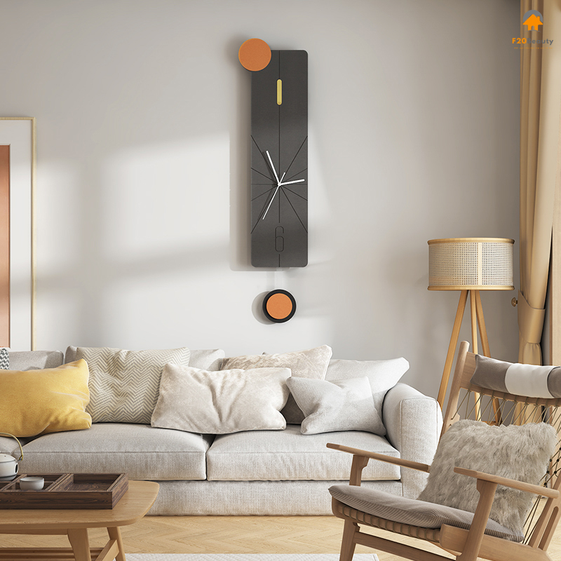 Đồng hồ treo tường mặt gỗ quả lắc Mouna