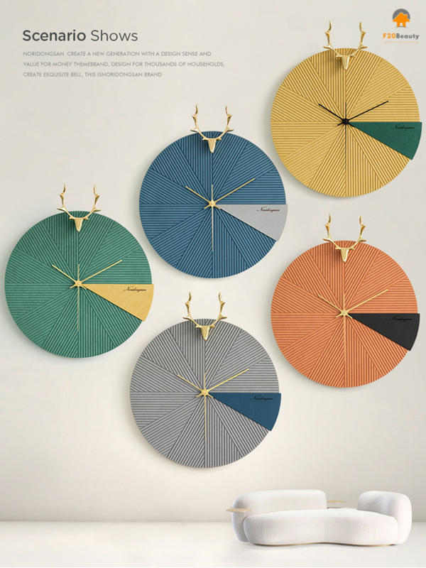 Đồng hồ treo tường đẹp sừng hươu Apollo cao cấp