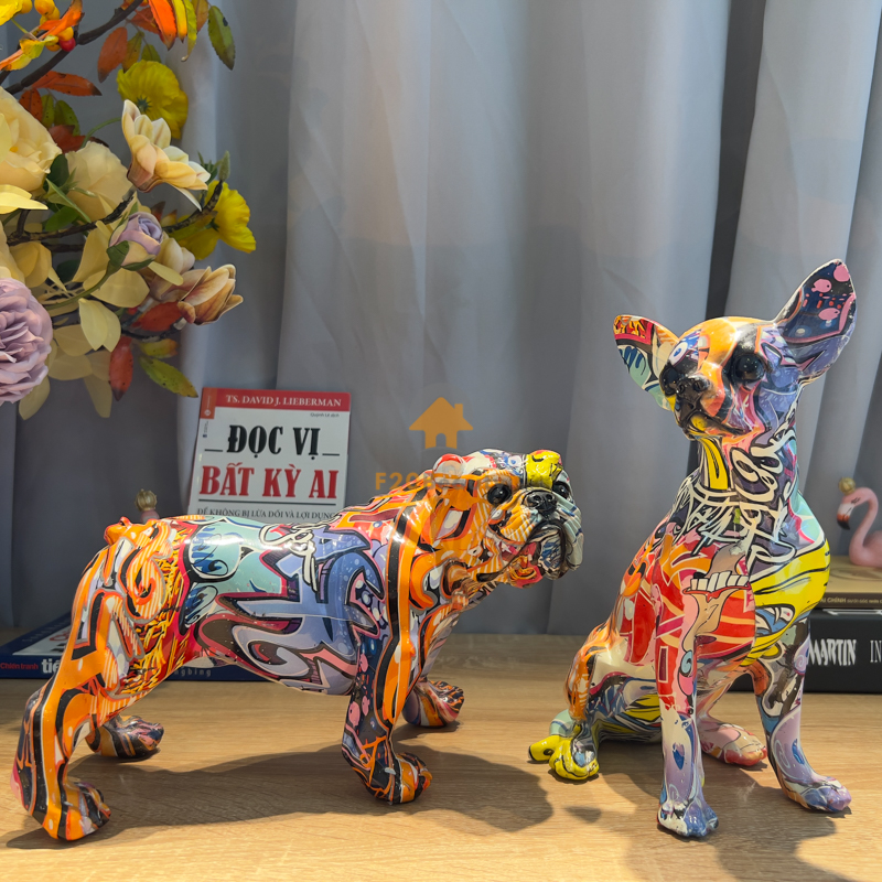 Tượng Decor chó Pug - Chihuahua
