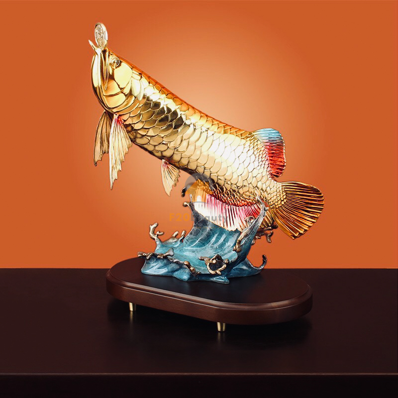 Tượng cá chép kim long hóa rồng bằng đồng