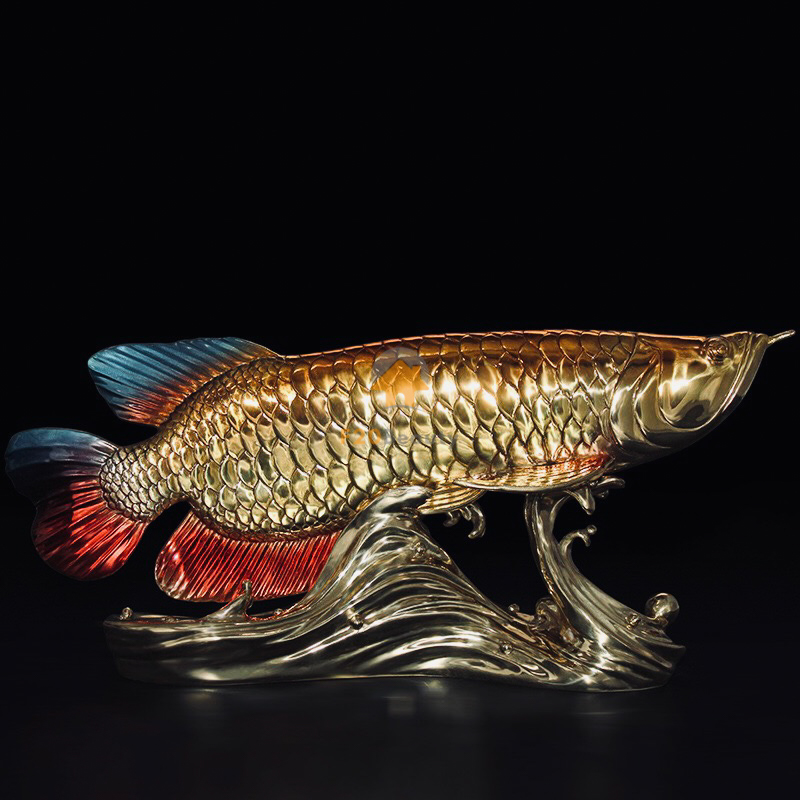 Tượng cá chép kim long hóa rồng bằng đồng