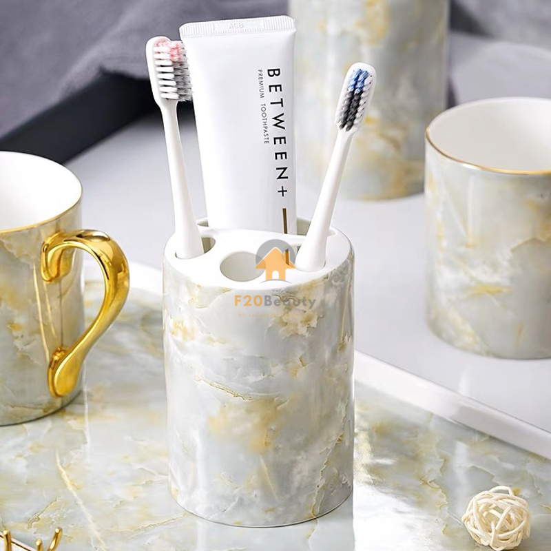 Bộ đồ dùng nhà tắm bằng sứ vân đá Marble