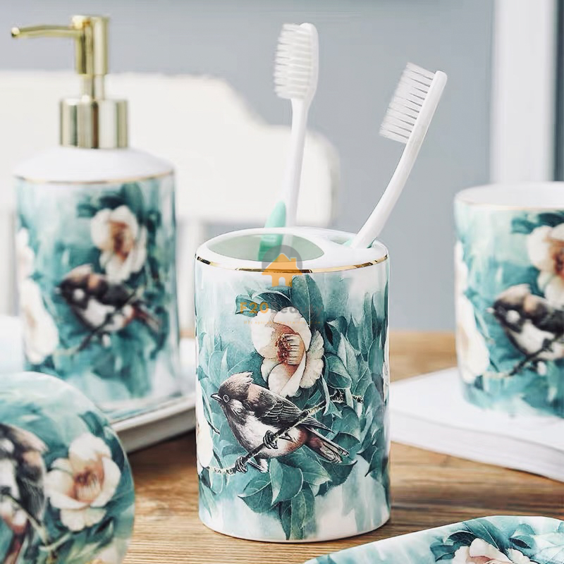 Bộ đồ dùng nhà tắm phong cách nhiệt đới