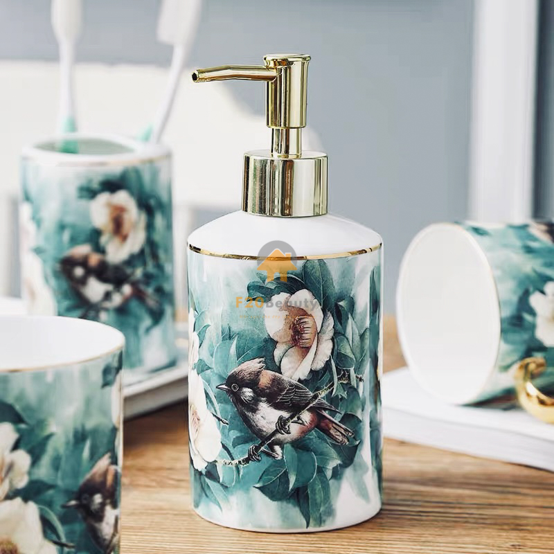 Bộ đồ dùng nhà tắm phong cách nhiệt đới