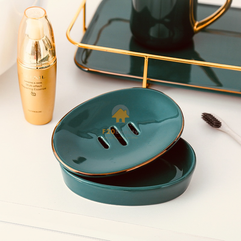 Bộ đồ dùng nhà tắm xanh đậm