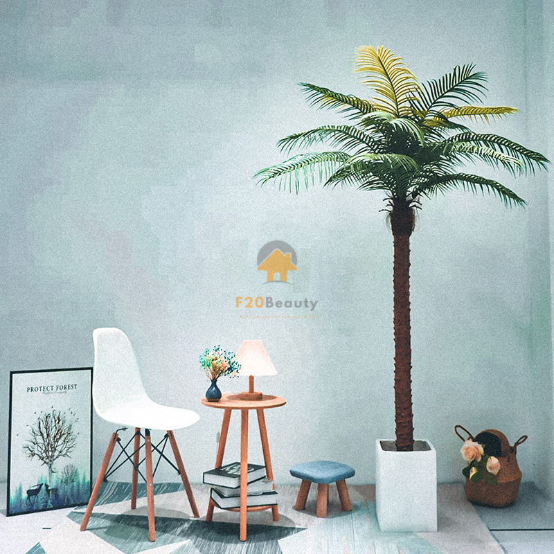 Cây dừa Vector giả cao 210 cm trang trí không gian nội thất