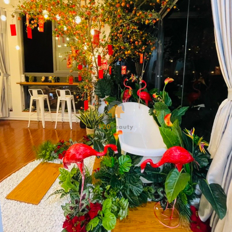 Hình ảnh Feedback tiểu cảnh cây Monstera và chuối Singapore theo phong cách Tropical nhiệt đới đẹp như thật