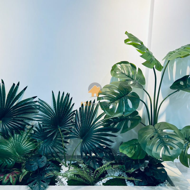 Chi tiết tiểu cảnh cây giả trang trí