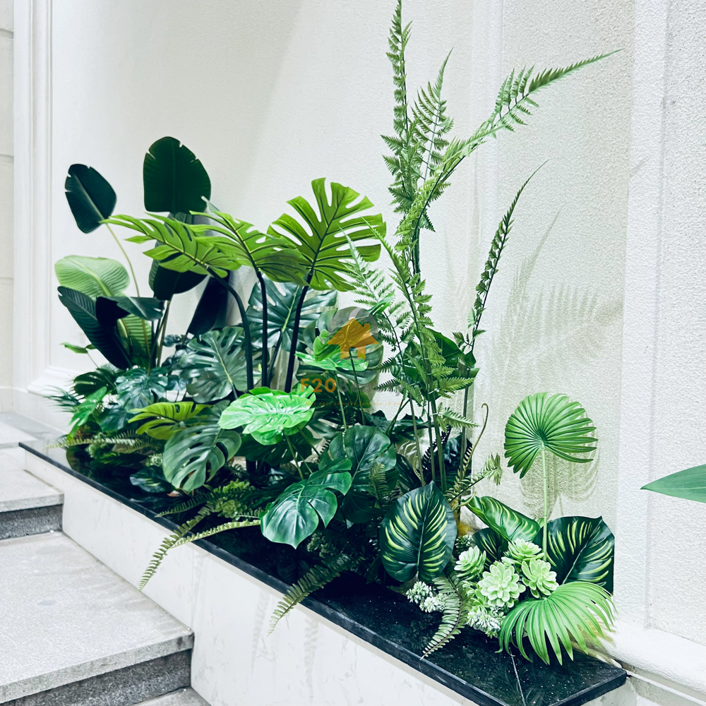 Thi công tiểu cảnh cây giả trang trí phong cách Tropical ở đâu đẹp tại Gò Vấp