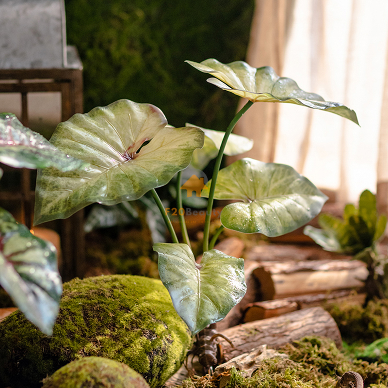 Cây tróc bạc giả trang trí cửa hàng thời trang theo phong cách rừng rậm nhiệt đới