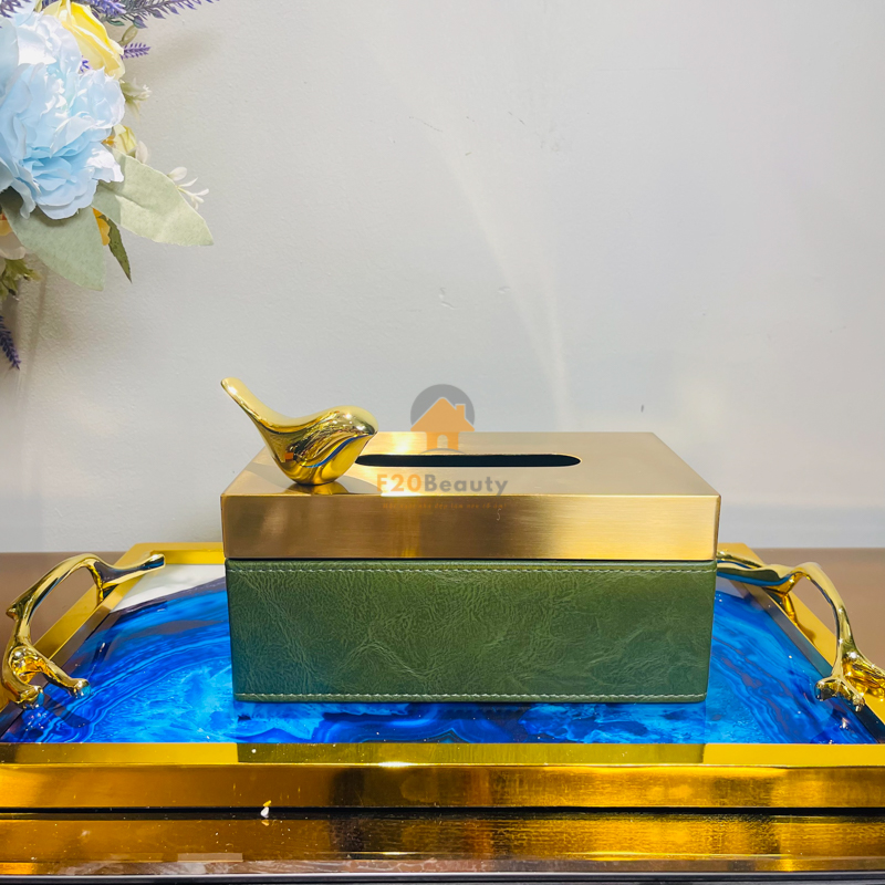 Hộp đựng khăn giấy bằng da cao cấp trang trí không gian nội thất