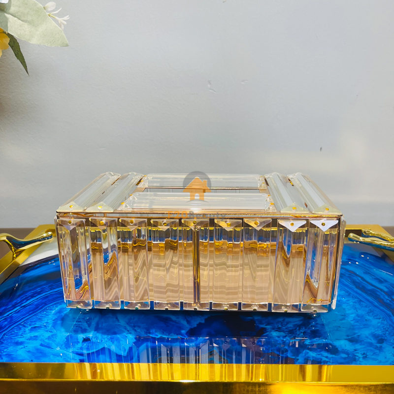 Hộp đựng khăn giấy Royal Gold trang trí phòng ăn