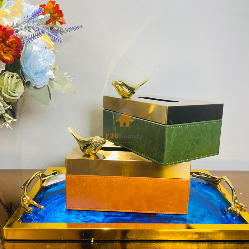 Hộp Đựng Khăn Giấy bằng da cao cấp