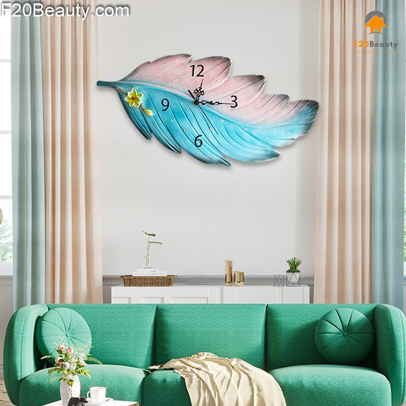 Đồng hồ treo tường cao cấp chiếc lá Helios