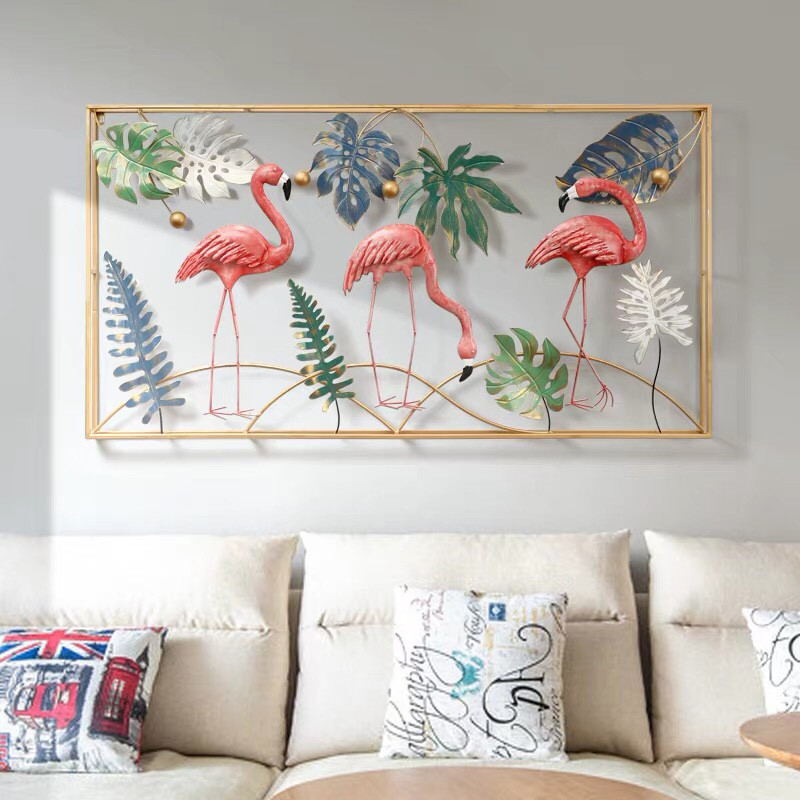 Tranh sắt hồng hạc Flamingos