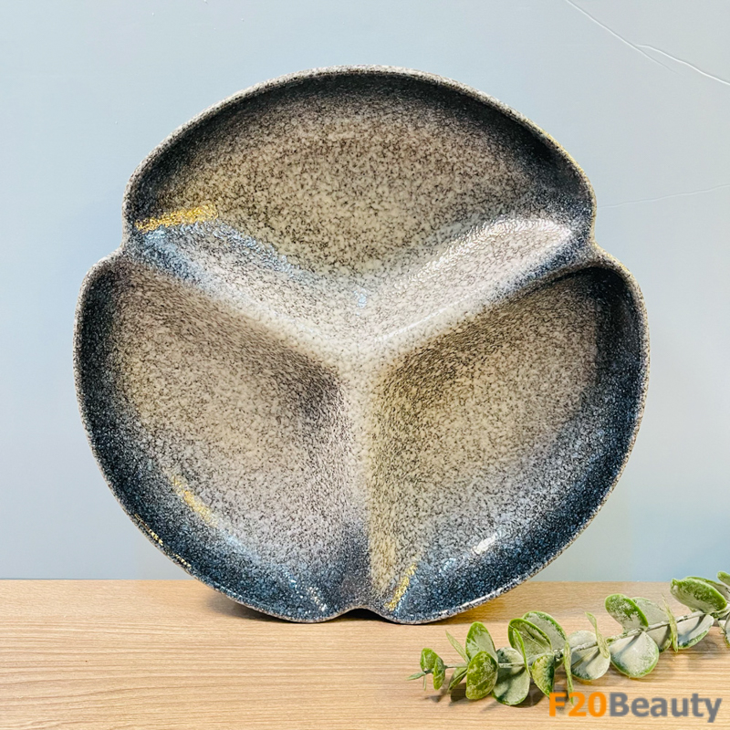 Dĩa 3 ngăn đựng đồ ăn phong cách Nhật Bản