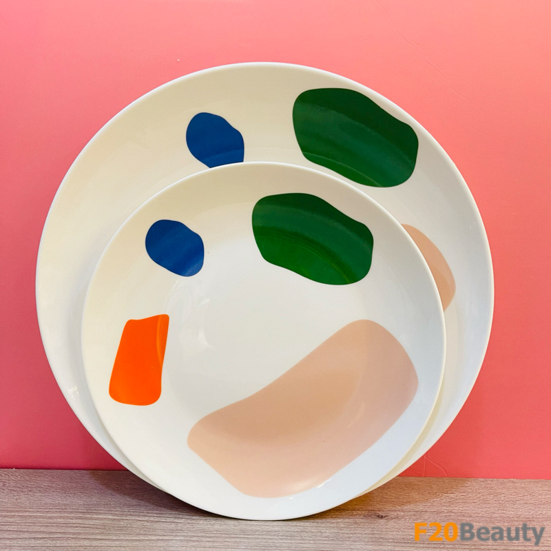 Đĩa ăn Colorful Popin (Hoạ tiết xanh)