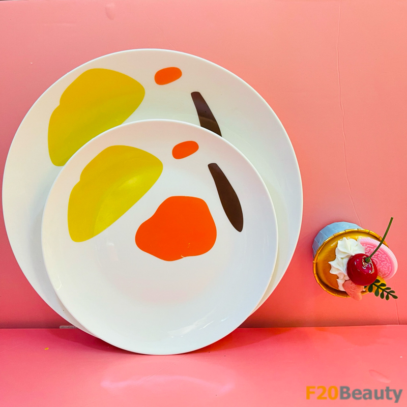 Đĩa ăn Colorful Popin (Hoạ tiết vàng)