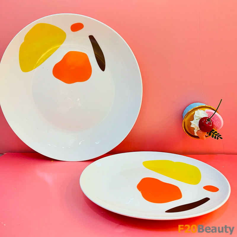 Đĩa ăn Colorful Popin (Hoạ tiết vàng)