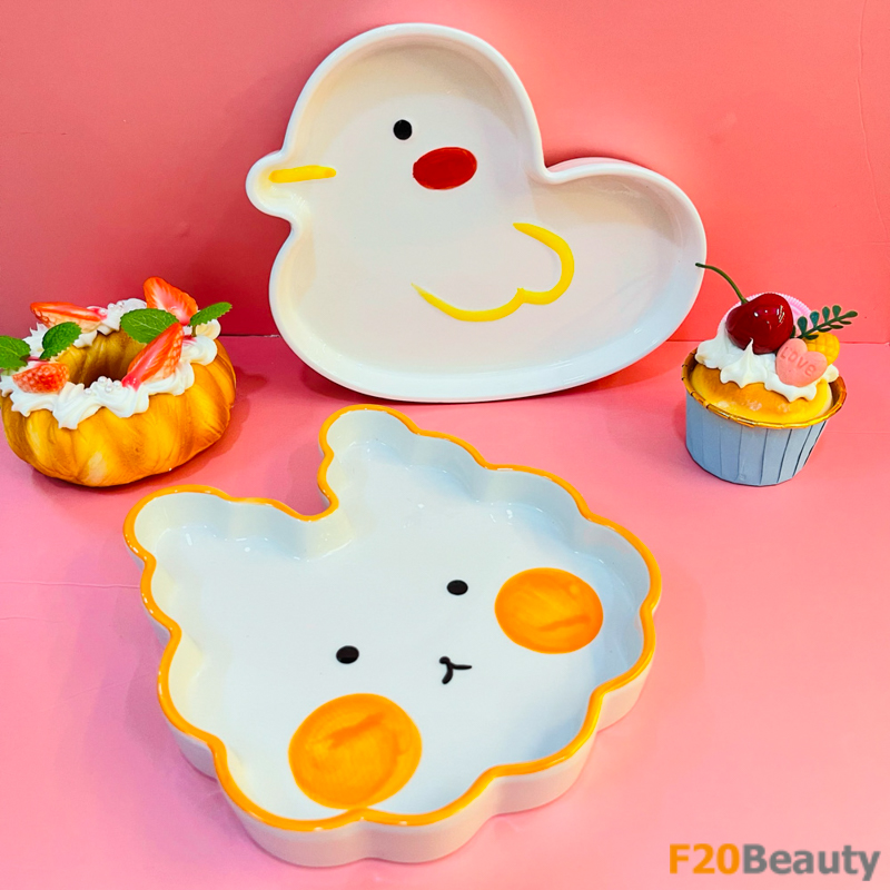 Bộ dĩa ăn cho bé thỏ trắng và vịt con