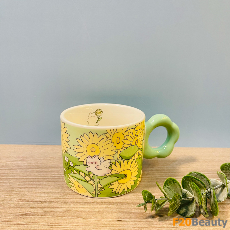 Cốc thỏ Vintage 4 mùa màu xanh lá