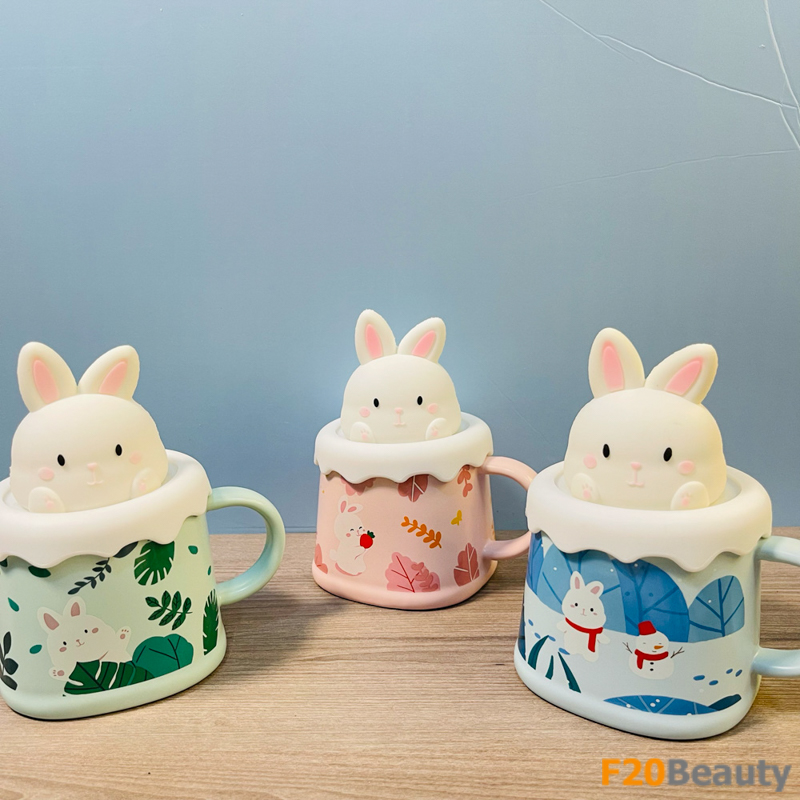 Cốc thỏ Vintage kèm nắp