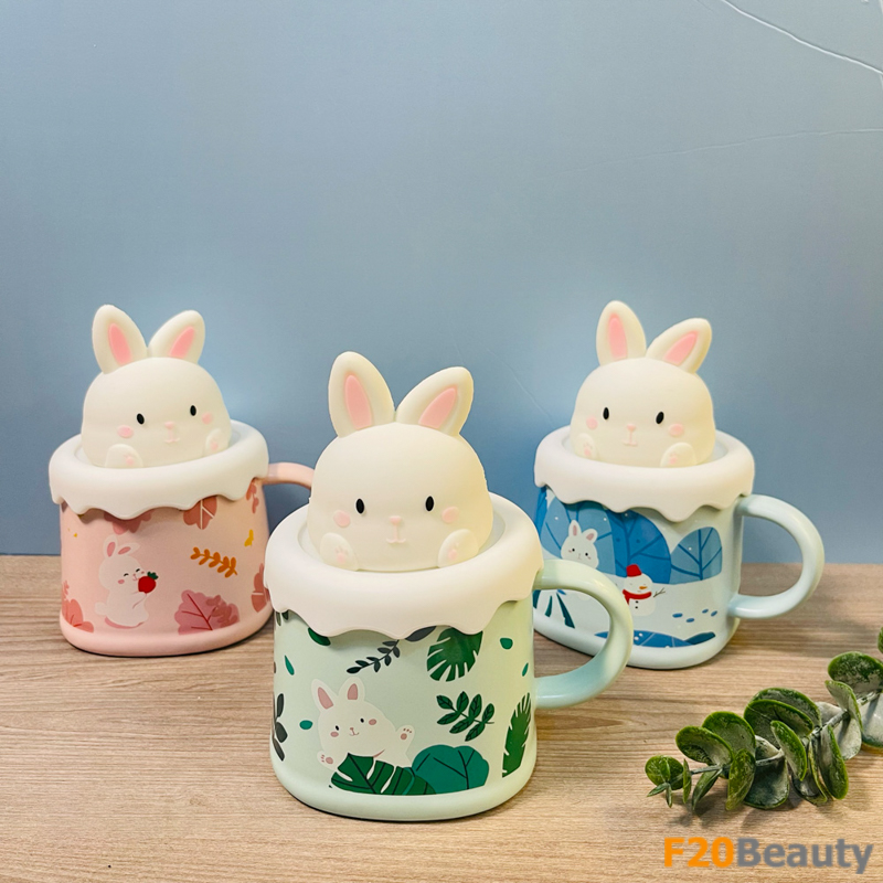 Cốc thỏ Vintage kèm nắp