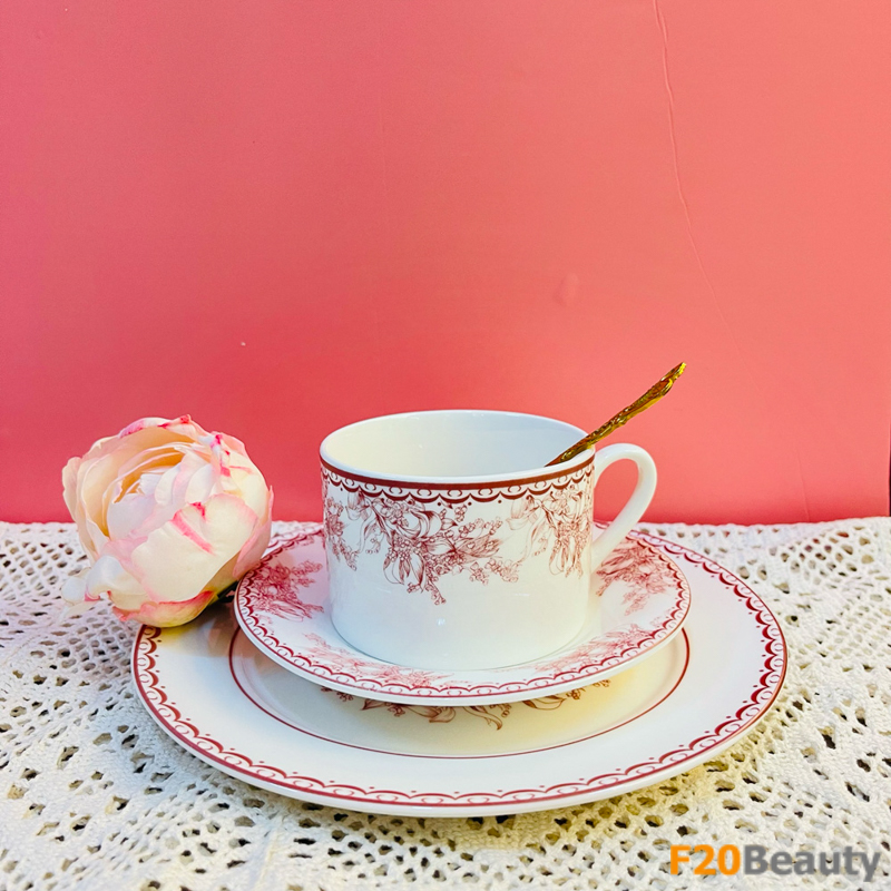 Thưởng thức trà đẳng cấp với Bộ set đĩa và tách trà hoàng gia Châu Âu