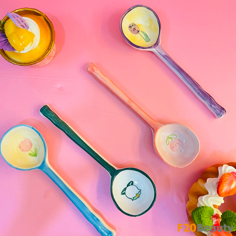 Muỗng sứ vẽ tay cao cấp