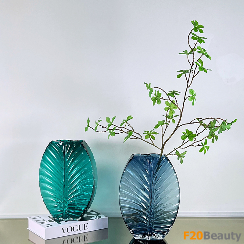 Bình thủy tinh vân chiếc lá hai màu Fanchon