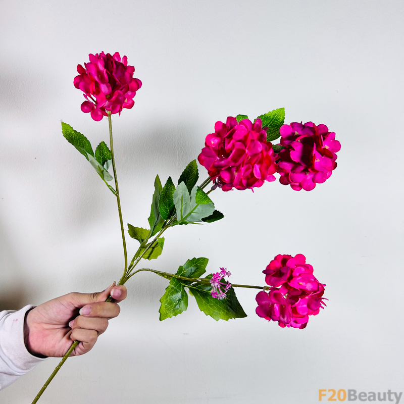 Mê Hoặc và Quyến Rũ: Hoa Cẩm Tú Cầu 4 Bông Hồng Đậm