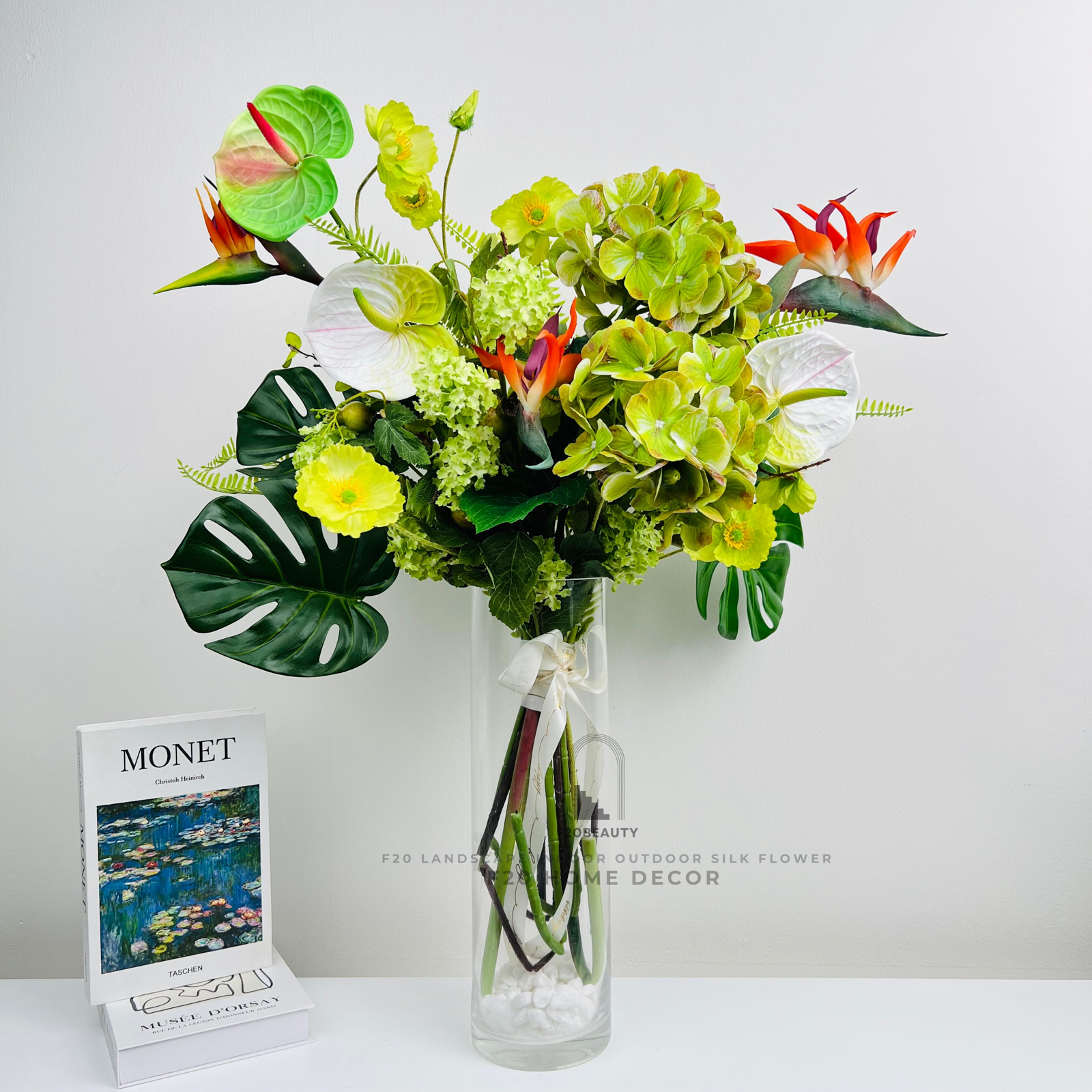 Bình hoa giả Green cắm sẵn để bàn đẹp