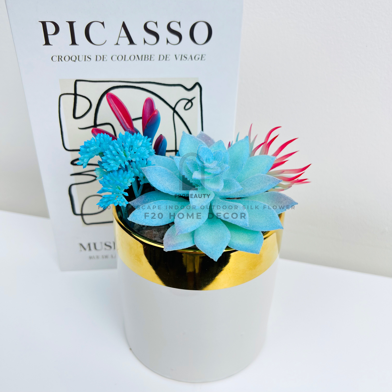 Chậu cây sen đá Laui giả để bàn