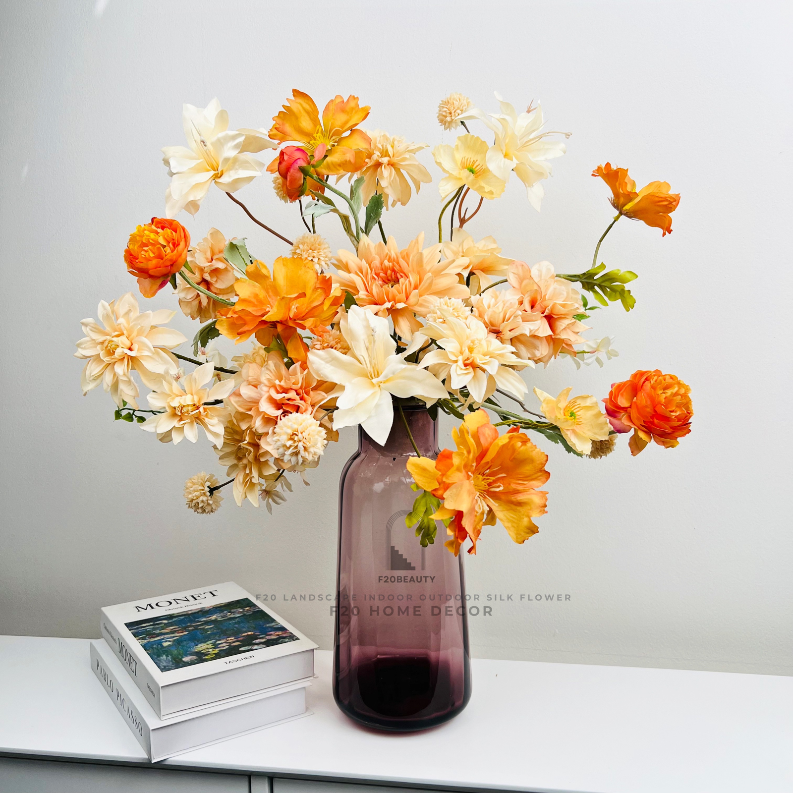 Bình hoa giả Elie cắm sẵn để bàn đẹp trang trí không gian sống