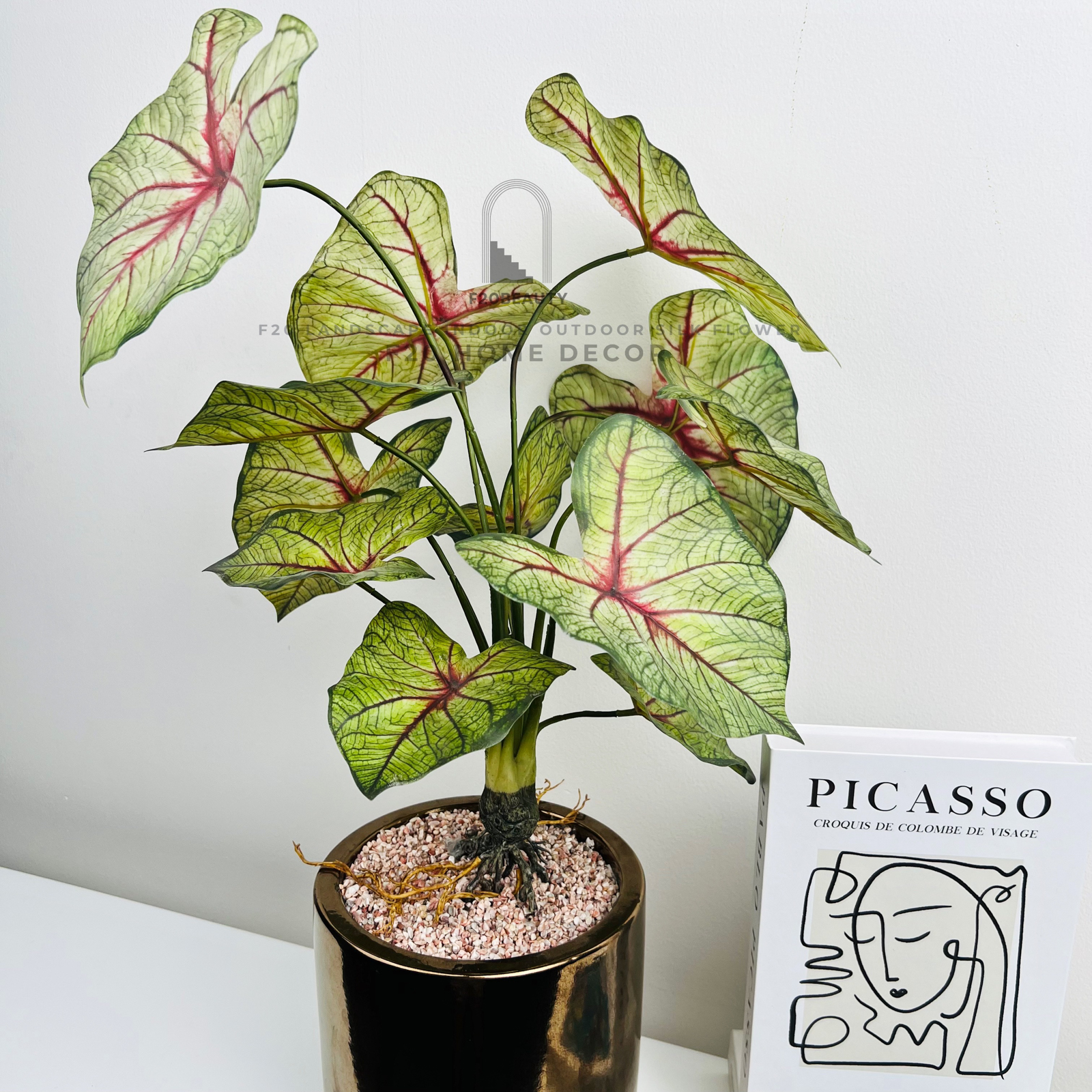 Chậu cây môn Anger Wind giả để bàn phù hợp mới nhiều không gian thiết kế nội thất