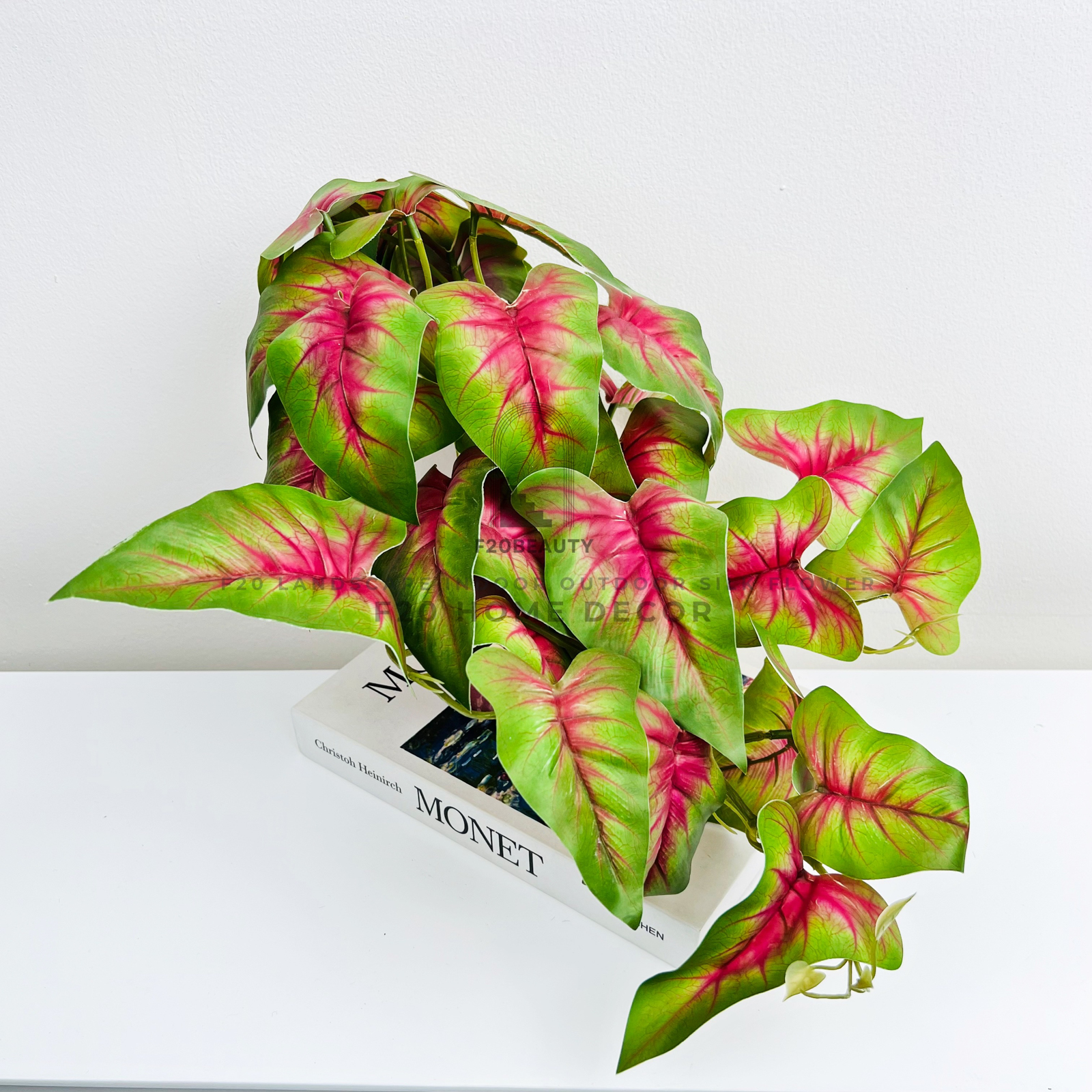 Cây môn Heart of Jesus giả để bàn làm mới không gian tươi mát